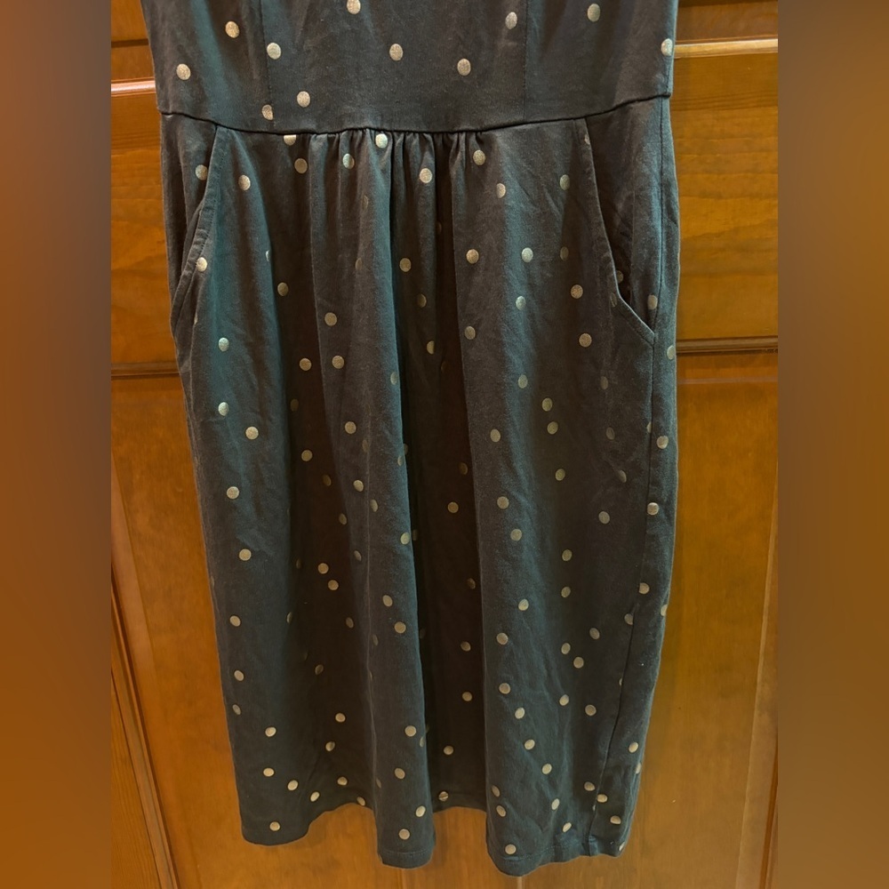 Boden Women’s Melinda Jersey Dress Size 4 Green & Gold Polka Dot - Picture 10 of 13